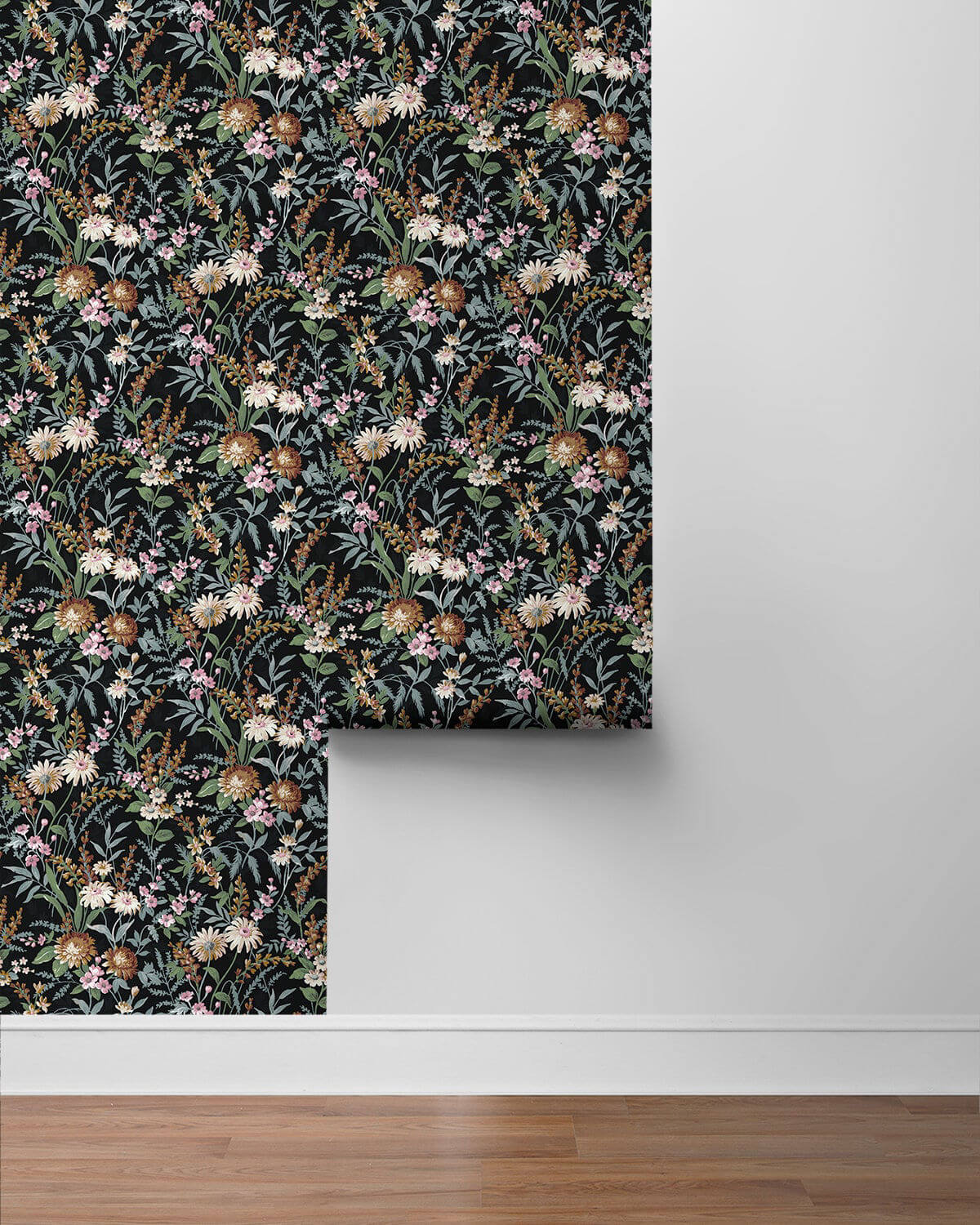 NextWall Vintage Floral Peel & Stick Wallpaper - Onyx