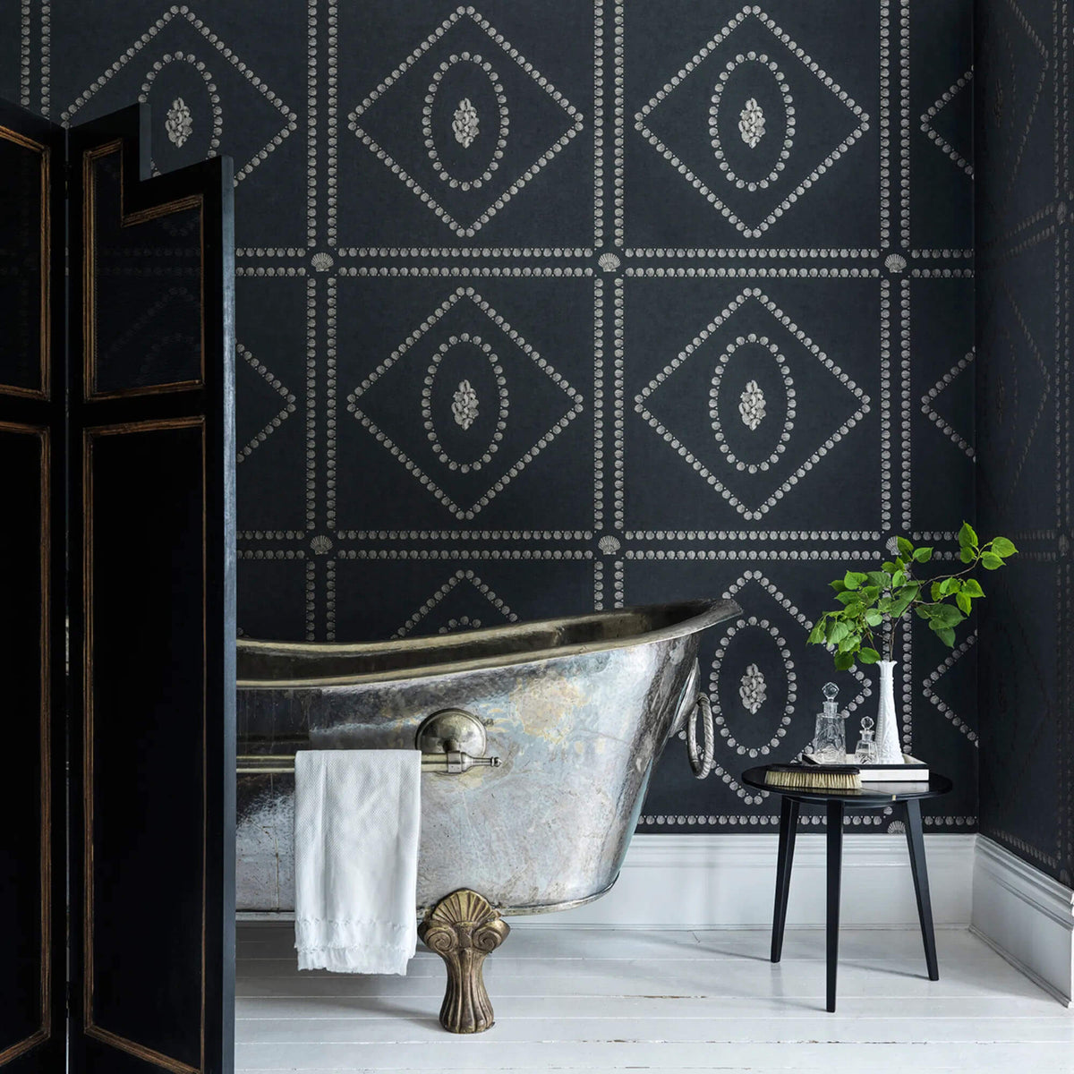 Cole & Son Fornasetti Senza Tempo II Conchiglie Wallpaper Sample - Charcoal