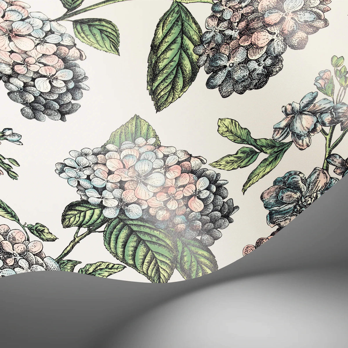Cole & Son Fornasetti Senza Tempo II Ramo Di Ortensia Wallpaper Sample - Stone