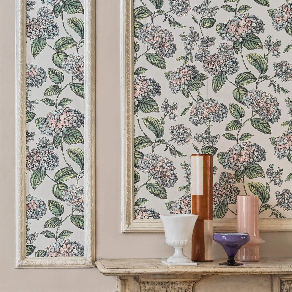 Cole & Son Fornasetti Senza Tempo II Ramo Di Ortensia Wallpaper Sample - Stone