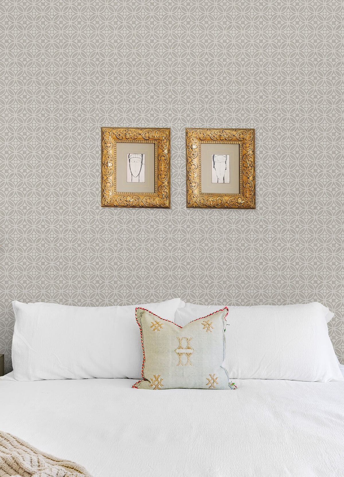 A-Street Prints Revival Larsson Ogee Wallpaper - Grey