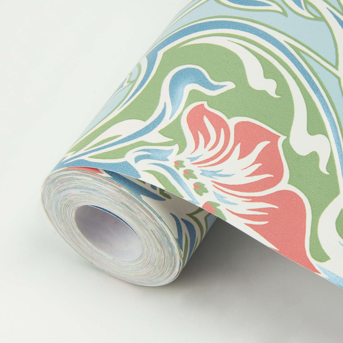 A-Street Prints Revival Mucha Ogee Wallpaper - Light Blue