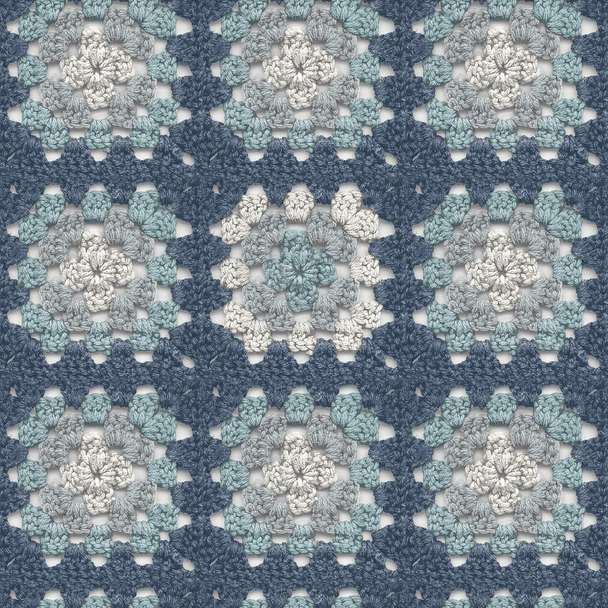 Chesapeake Thoreau Maud Crochet Wallpaper Sample - Blue