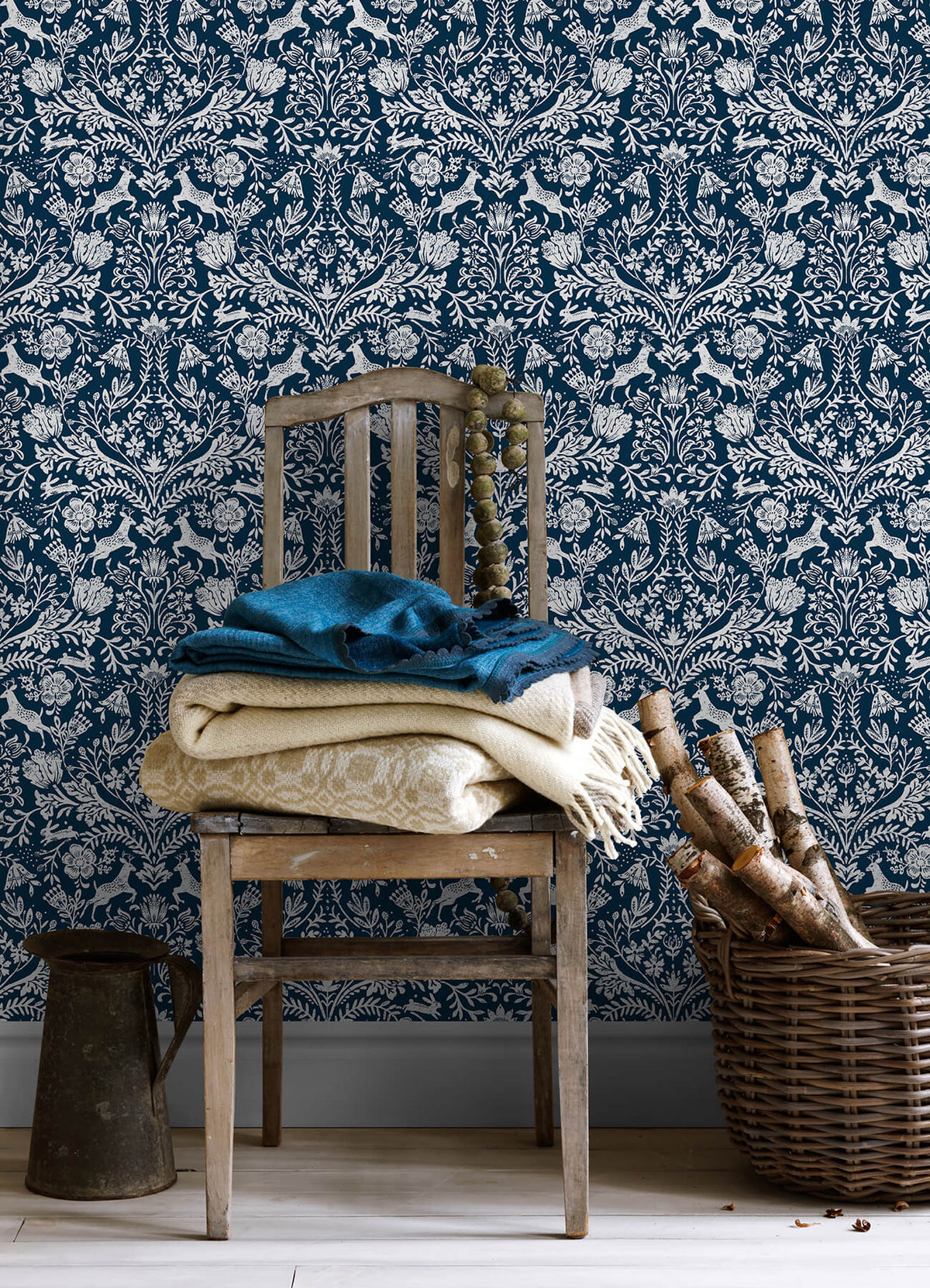 Chesapeake Thoreau Forest Dance Wallpaper - Navy
