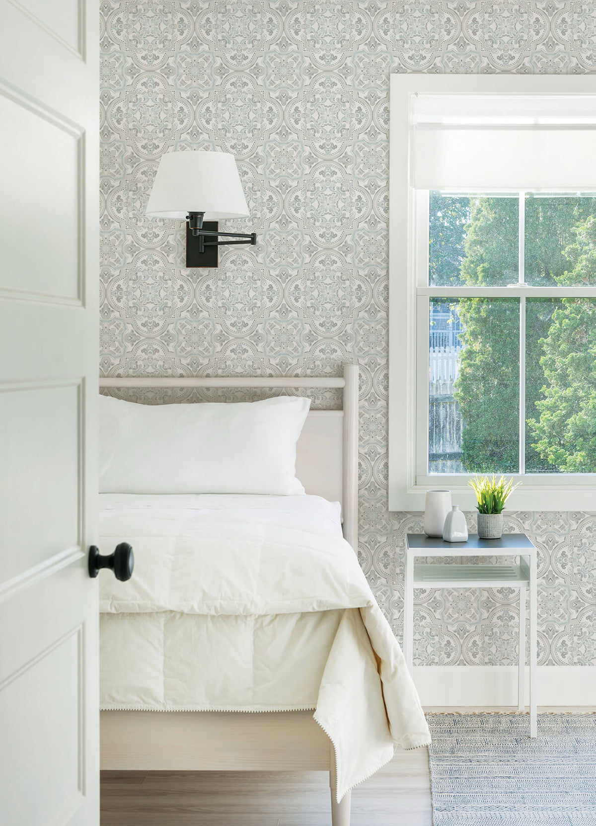 Chesapeake Thoreau Concord Wallpaper Sample - Aqua