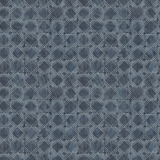 Chesapeake Kinfolk Button Block Geometric Wallpaper - Navy