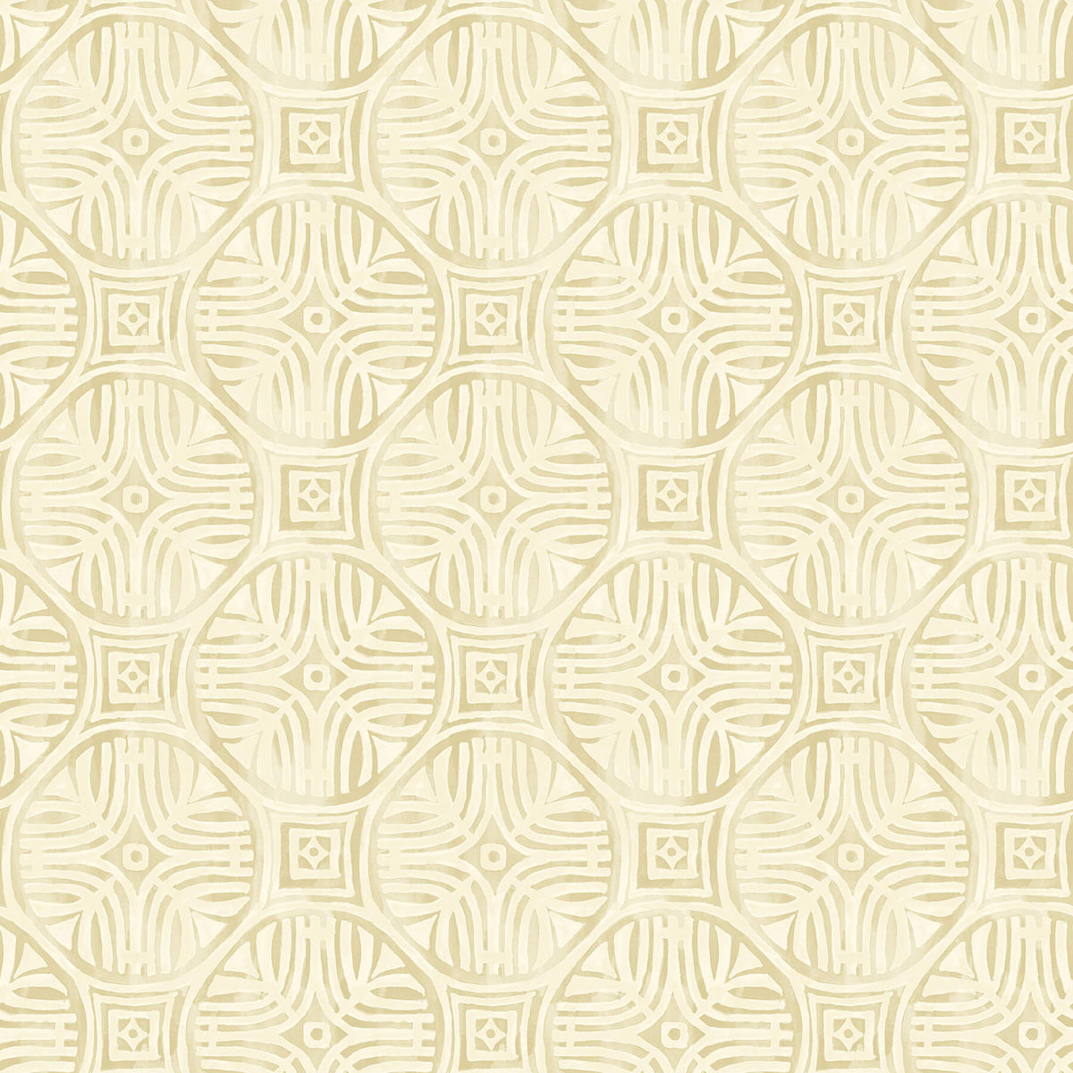 Chesapeake Kinfolk Sandee Medallion Wallpaper Sample - Butter
