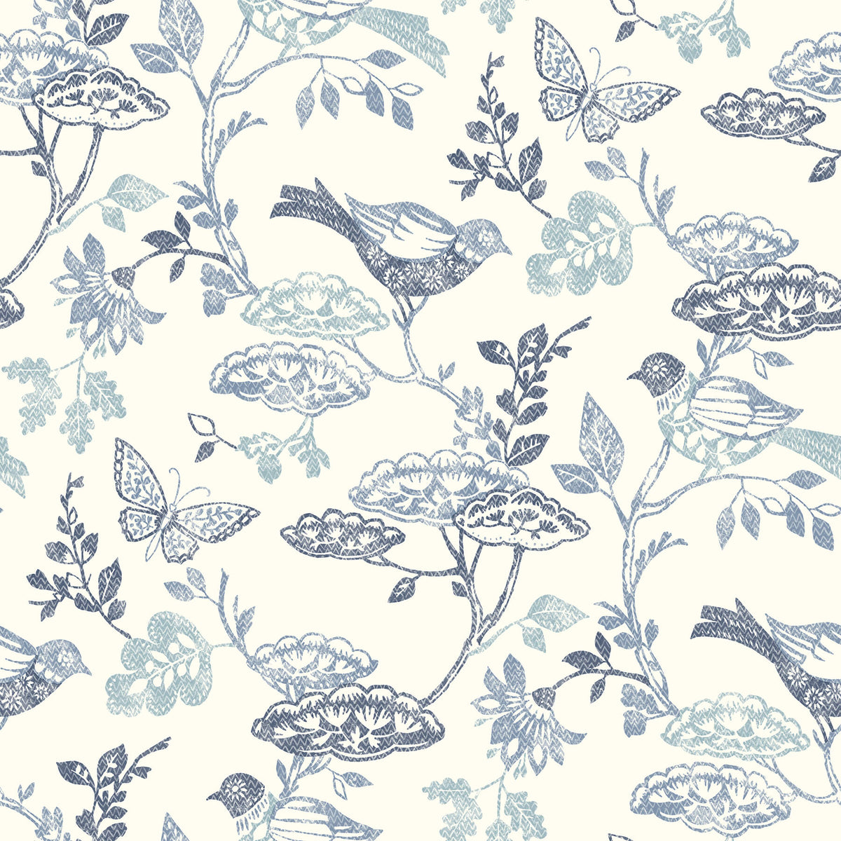 Chesapeake Kinfolk Malmo Trail Wallpaper Sample - Blue