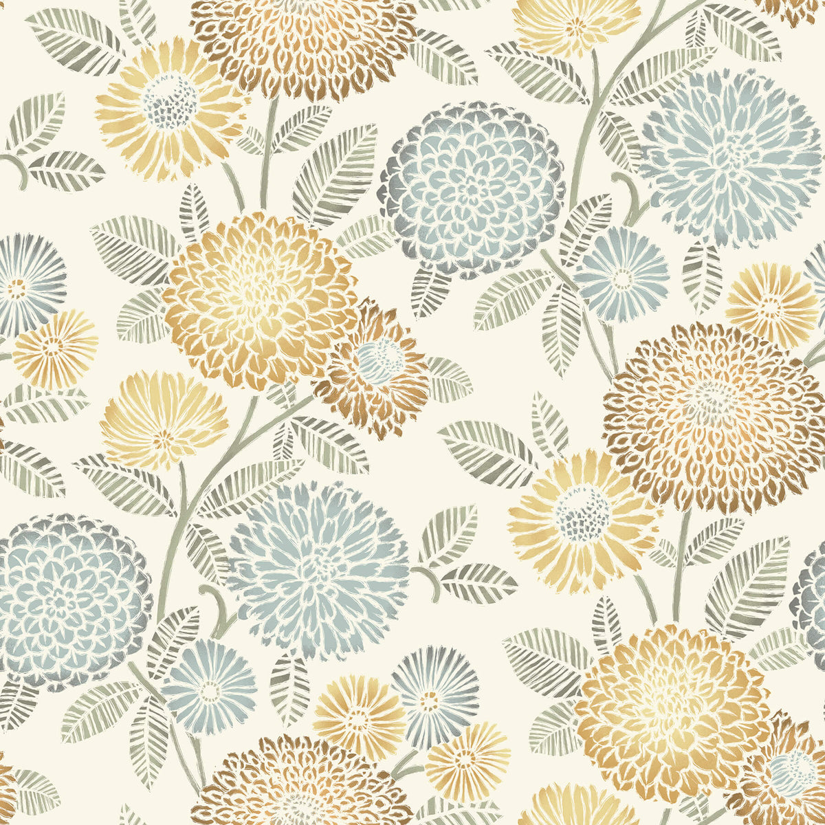 Chesapeake Kinfolk Zalipie Floral Trail Wallpaper Sample - Apricot