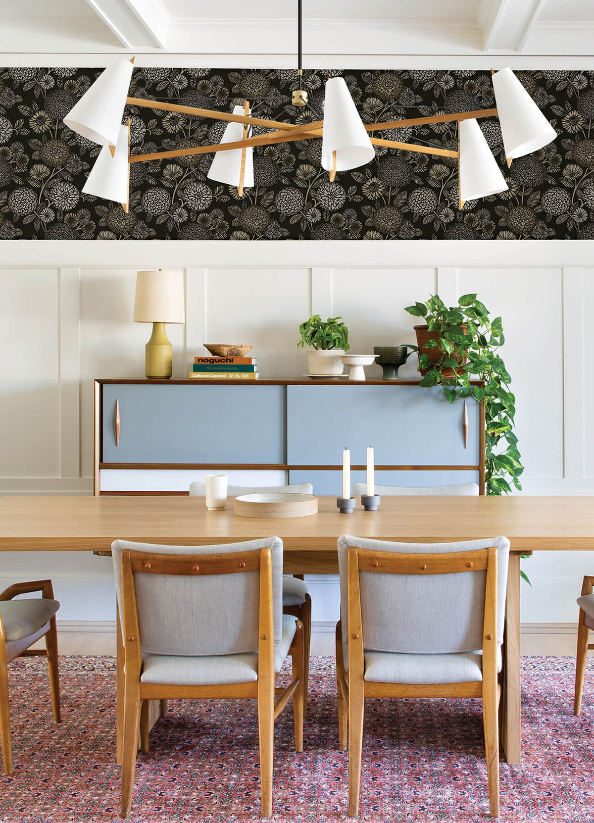 Chesapeake Kinfolk Zalipie Floral Trail Wallpaper Sample - Black