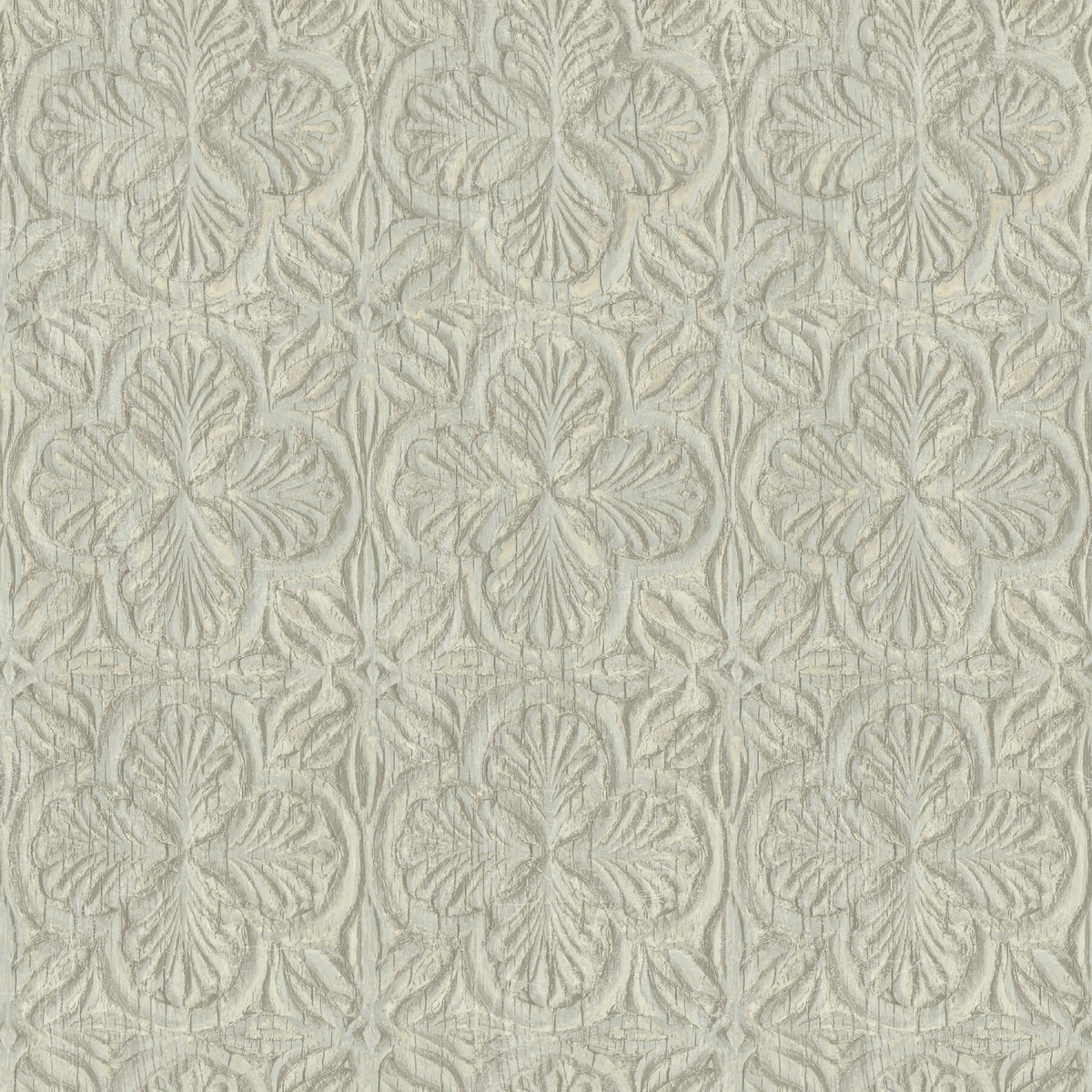 Chesapeake Kinfolk Karachi Wooden Damask Wallpaper Sample - Light Blue