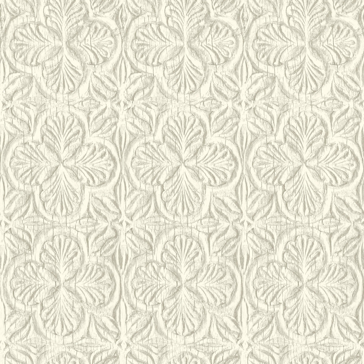 Chesapeake Kinfolk Karachi Wooden Damask Wallpaper Sample - White