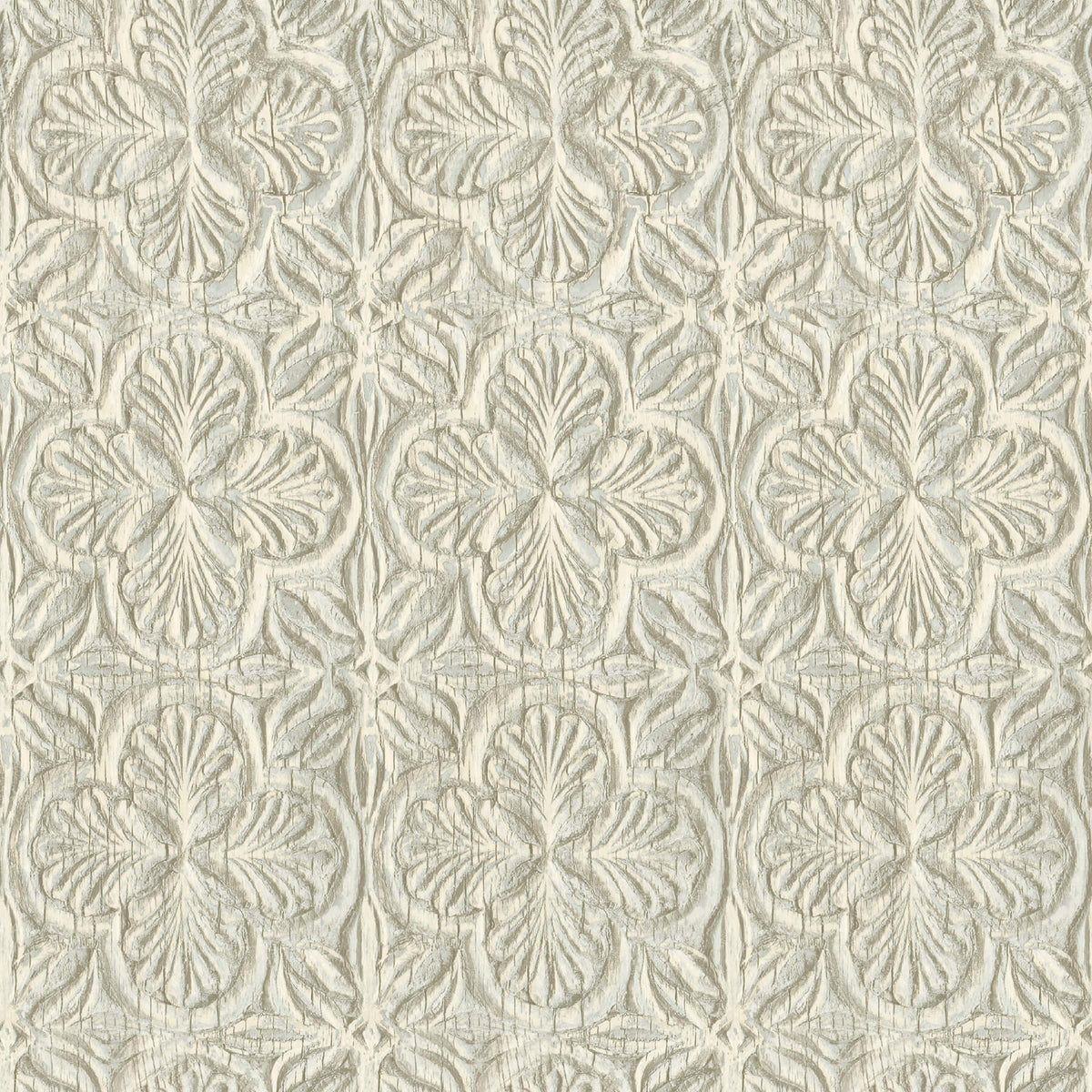 Chesapeake Kinfolk Karachi Wooden Damask Wallpaper - Aqua