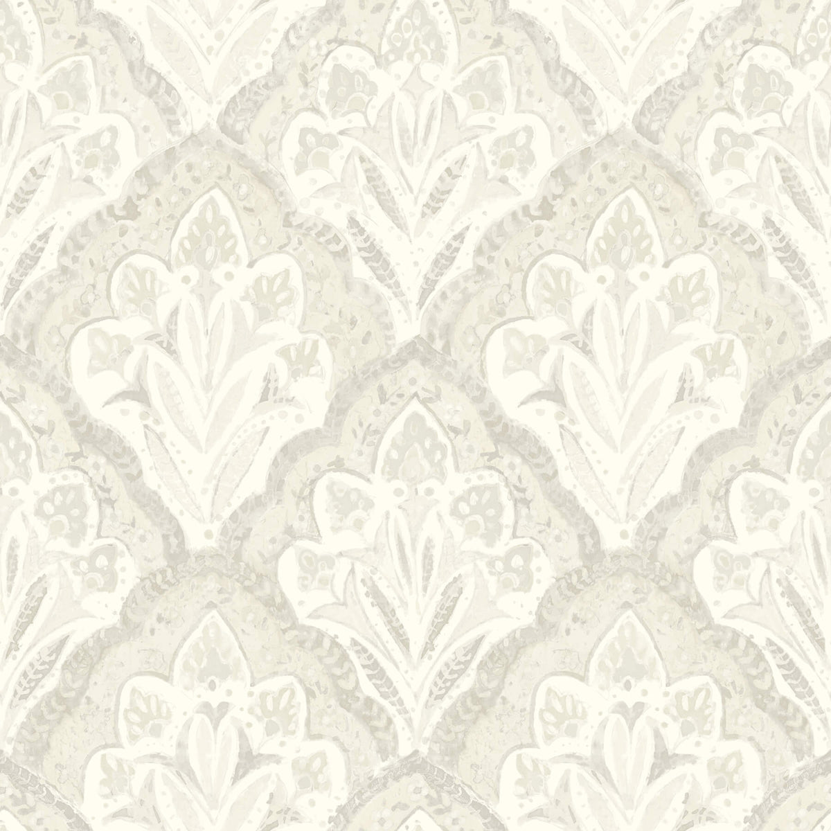 Chesapeake Kinfolk Mimir Quilted Damask Wallpaper Sample - Dove