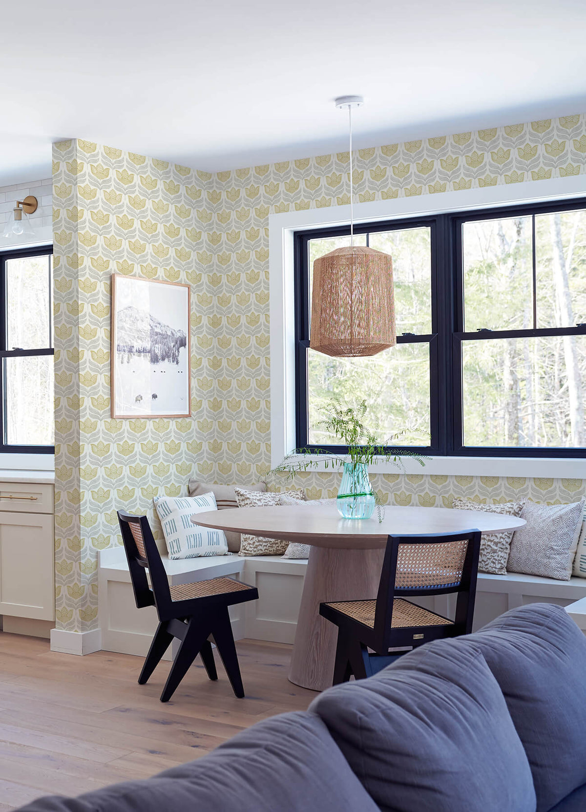 Chesapeake Kinfolk Cathal Tulip Block Print Wallpaper Sample - Mustard