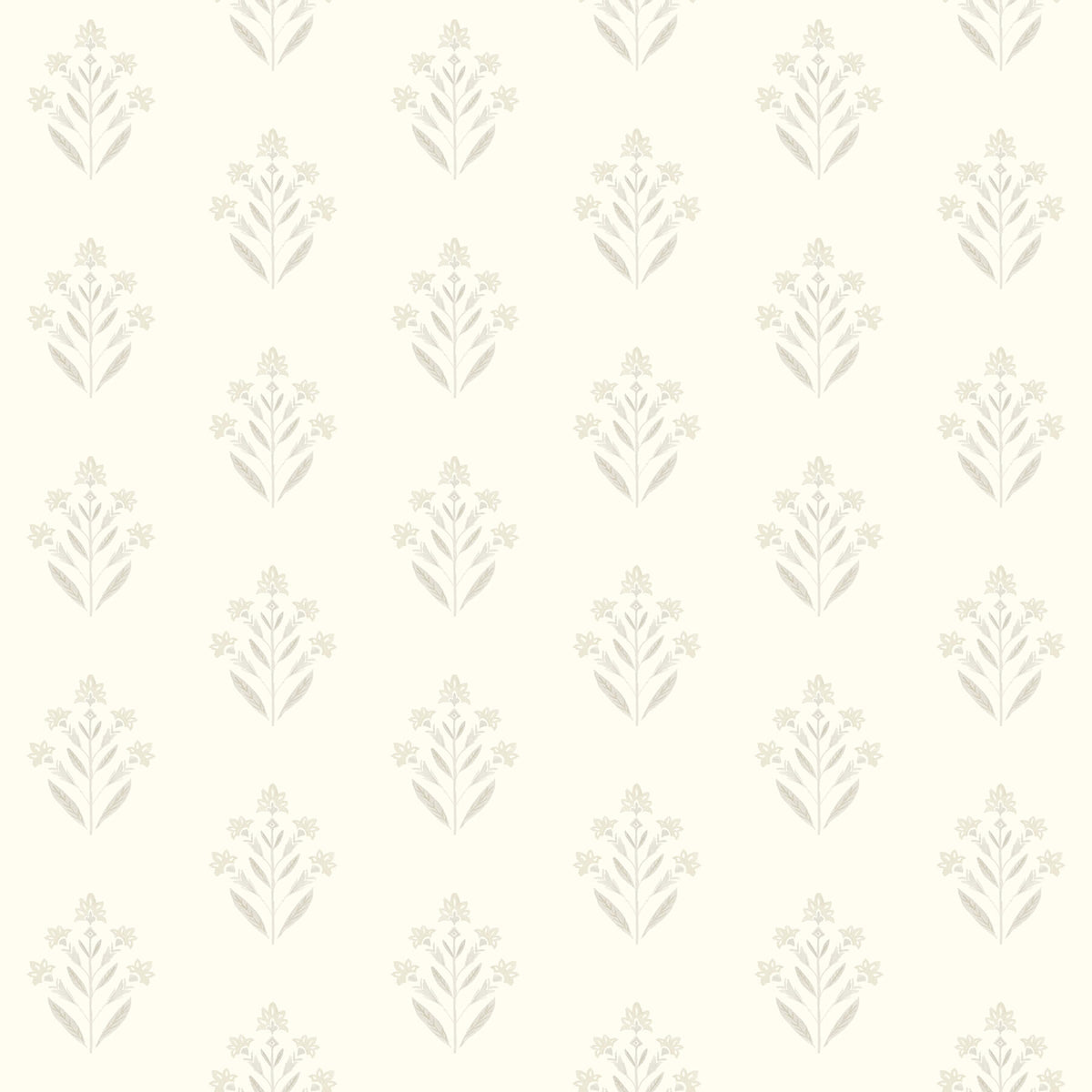 Chesapeake Kinfolk Kova Floral Crest Wallpaper Sample - Dove