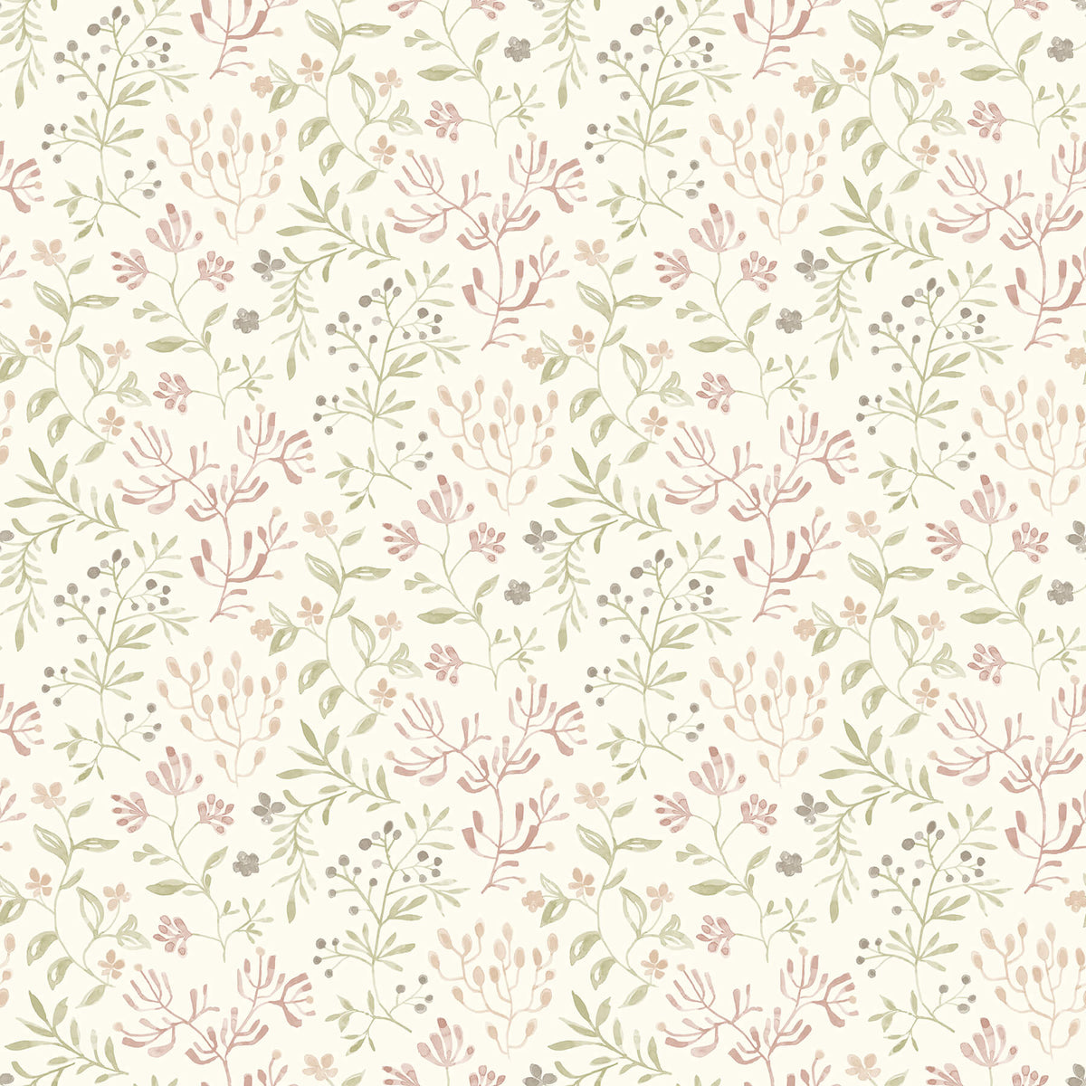 Chesapeake Kinfolk Tarragon Dainty Meadow Wallpaper - Blush