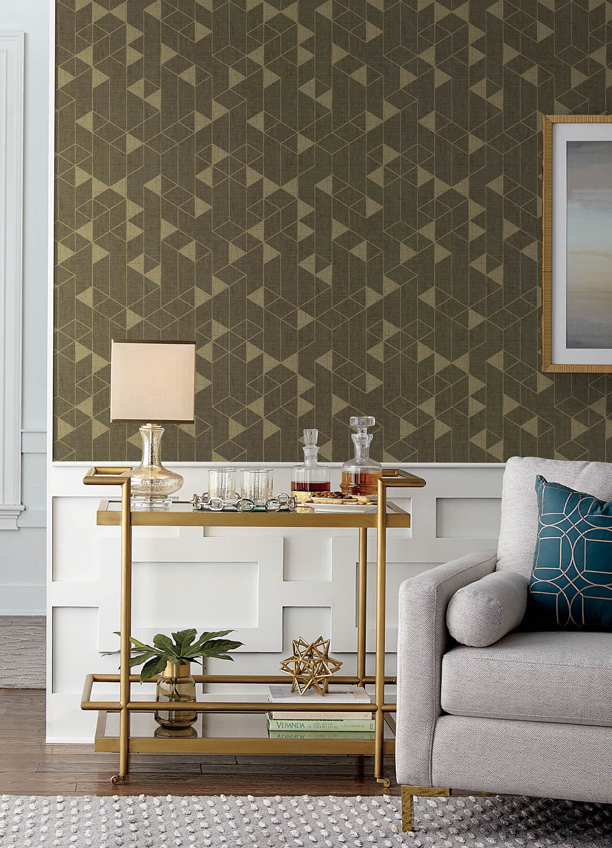 Scott Living Fairbank Wallpaper - Chocolate Linen