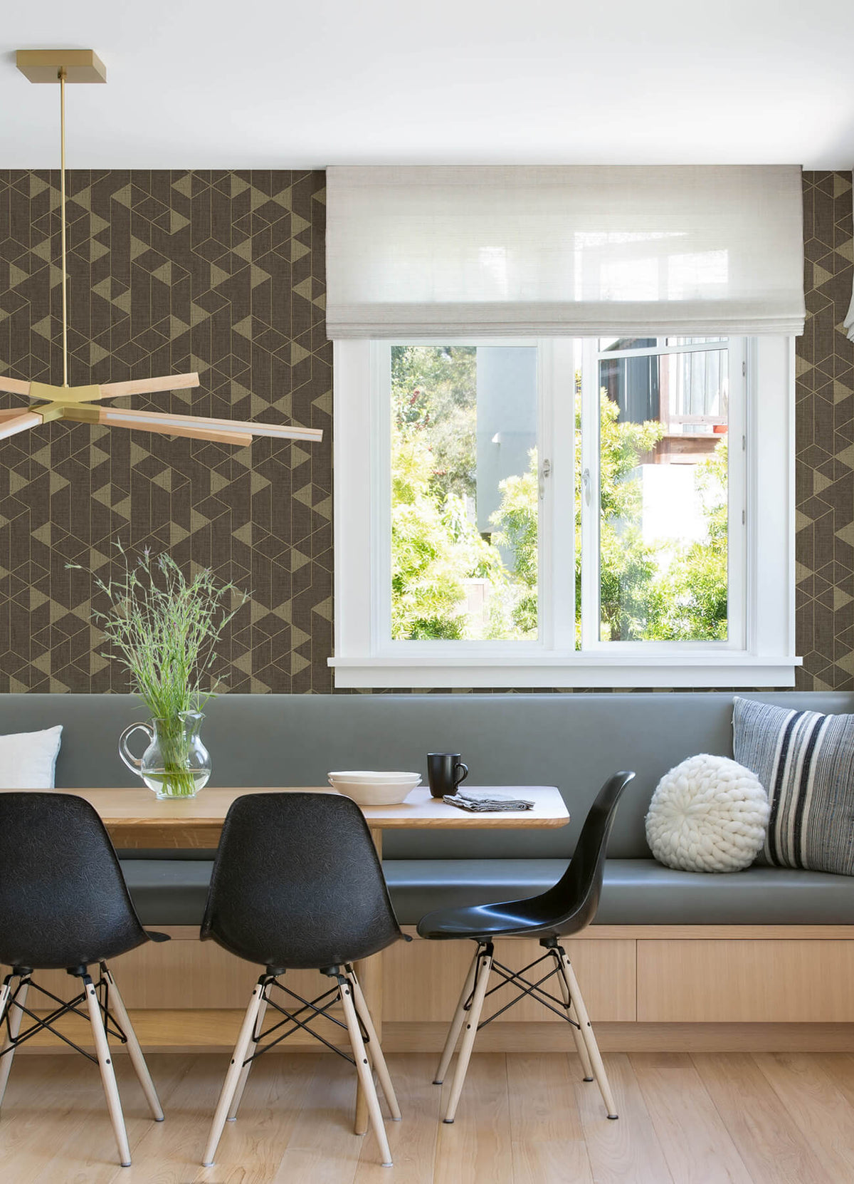 Scott Living Fairbank Wallpaper - Chocolate Linen