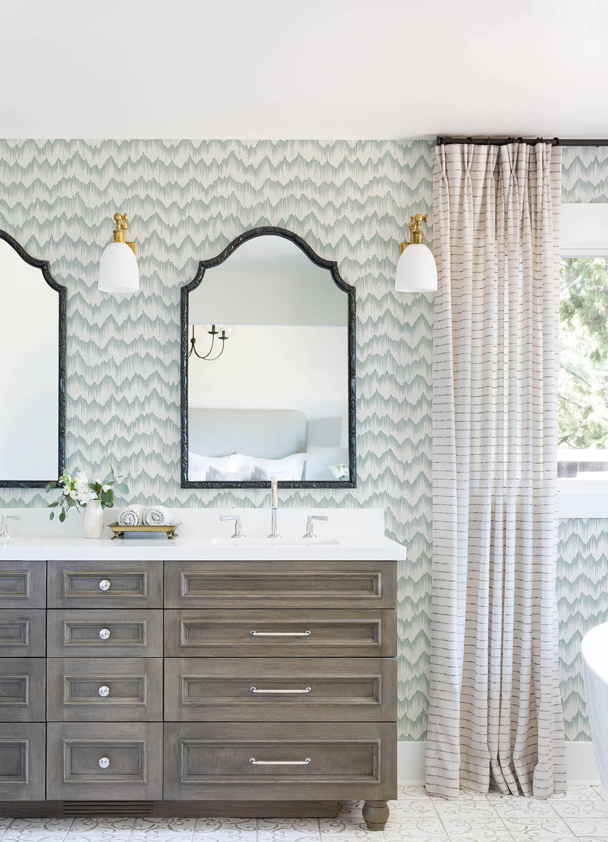 Scott Living Holmby Wallpaper - Seafoam