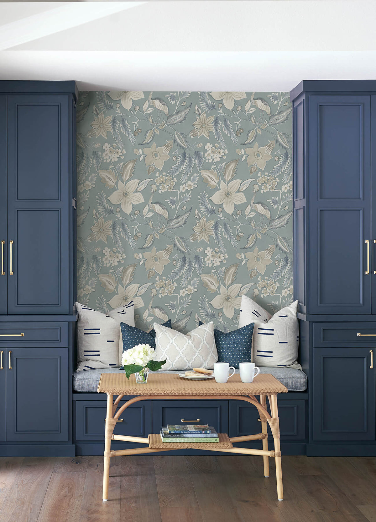 Scott Living Crestwood Wallpaper Sample - Sky Blue