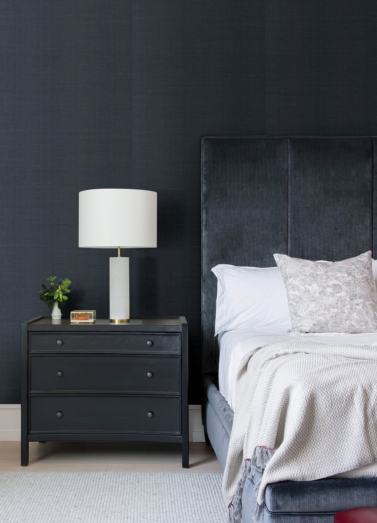 Scott Living Colcord Sisal Wallpaper Sample - Navy Blue