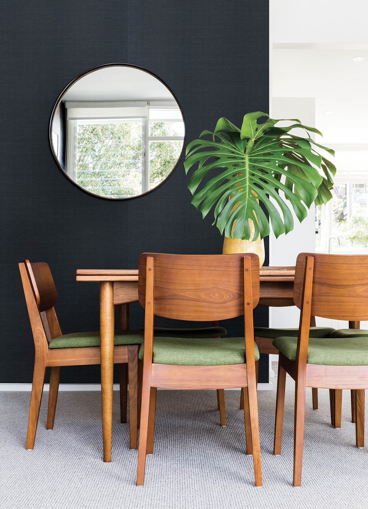 Scott Living Colcord Sisal Wallpaper Sample - Navy Blue