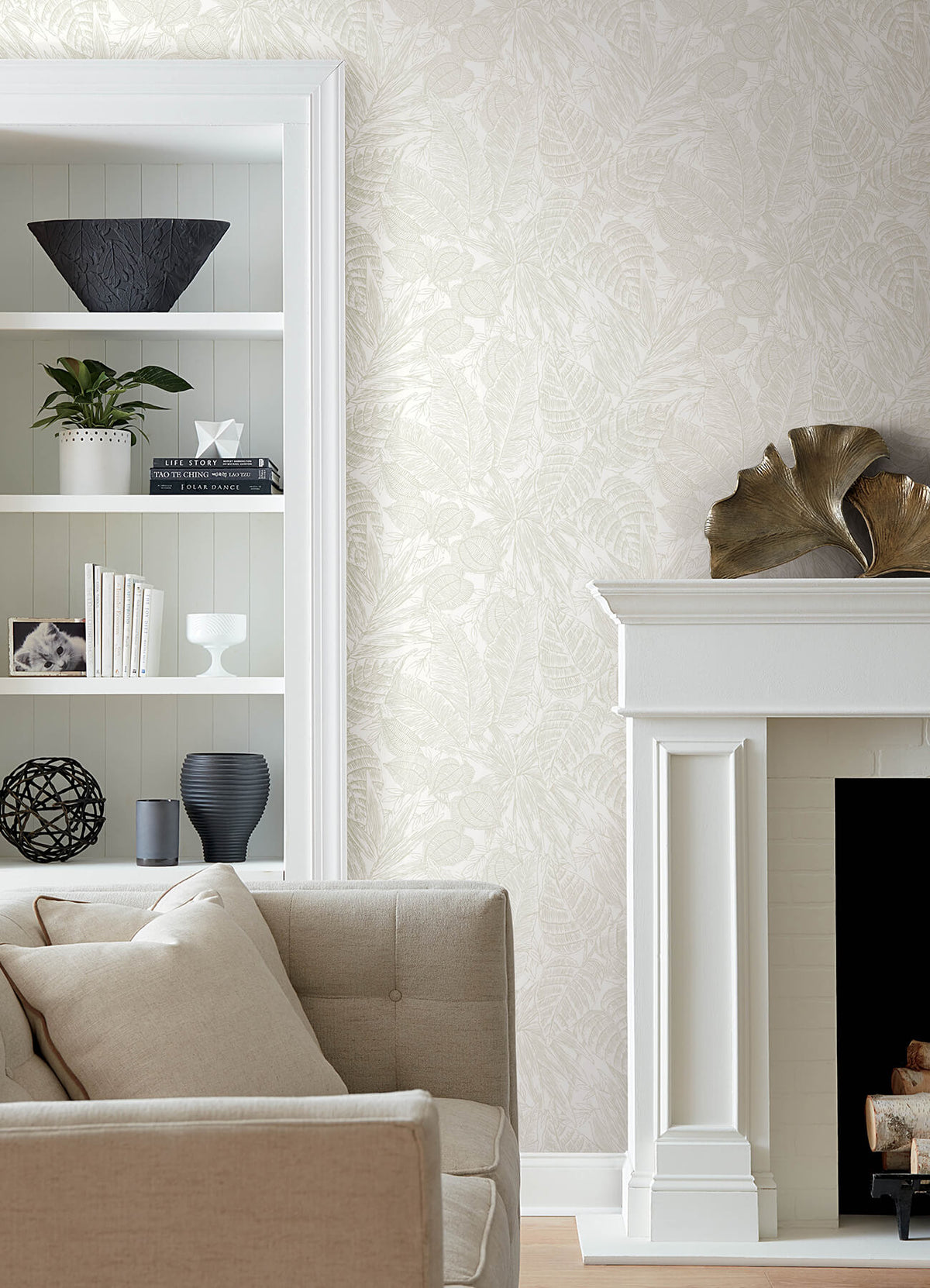 Scott Living Brentwood Wallpaper Sample - Bone