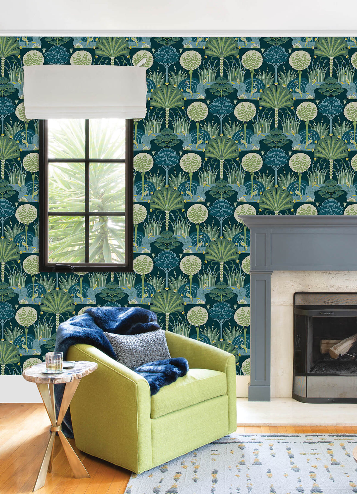 Scott Living Mandeville Wallpaper - Teal