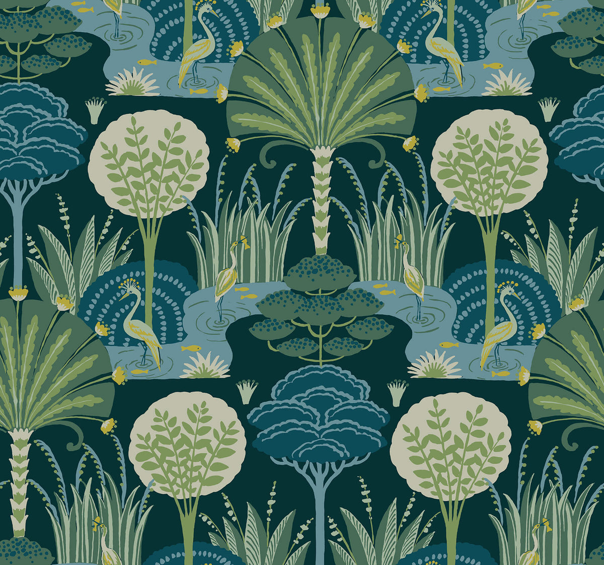 Scott Living Mandeville Wallpaper - Teal