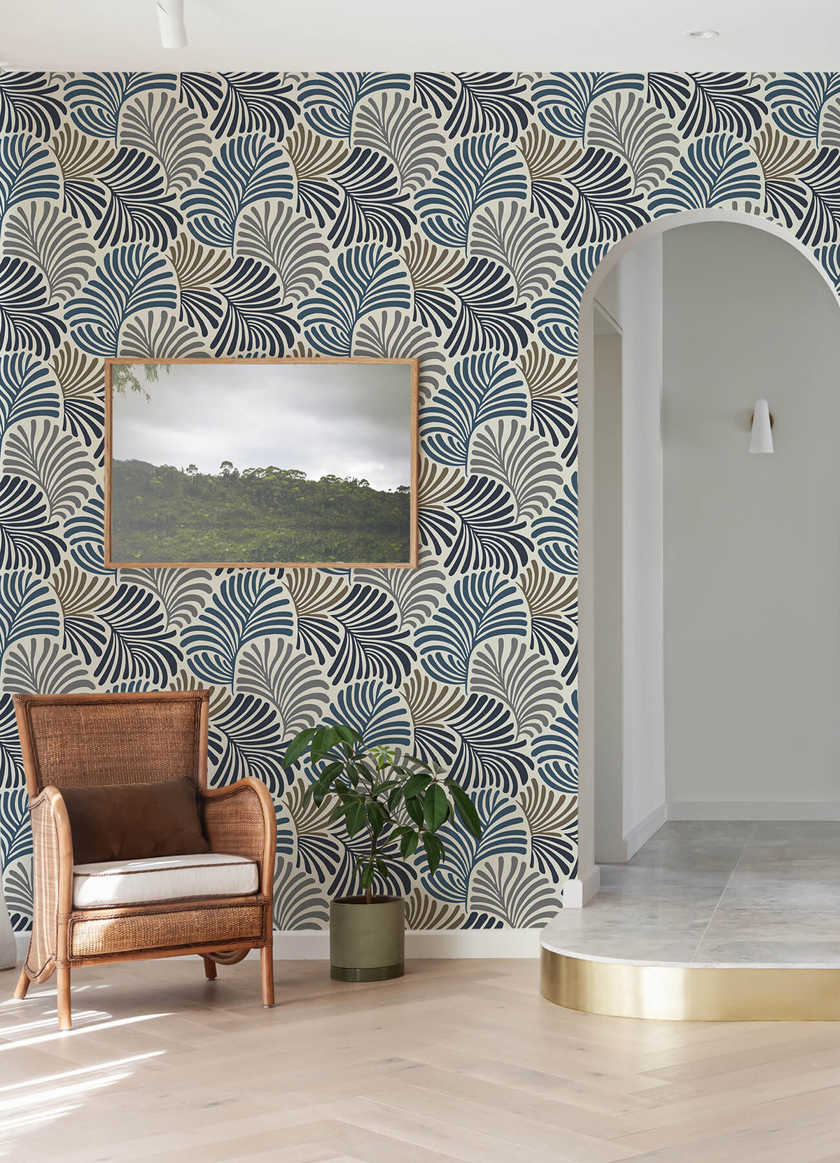 Scott Living Trousdale Wallpaper - Dark Blue