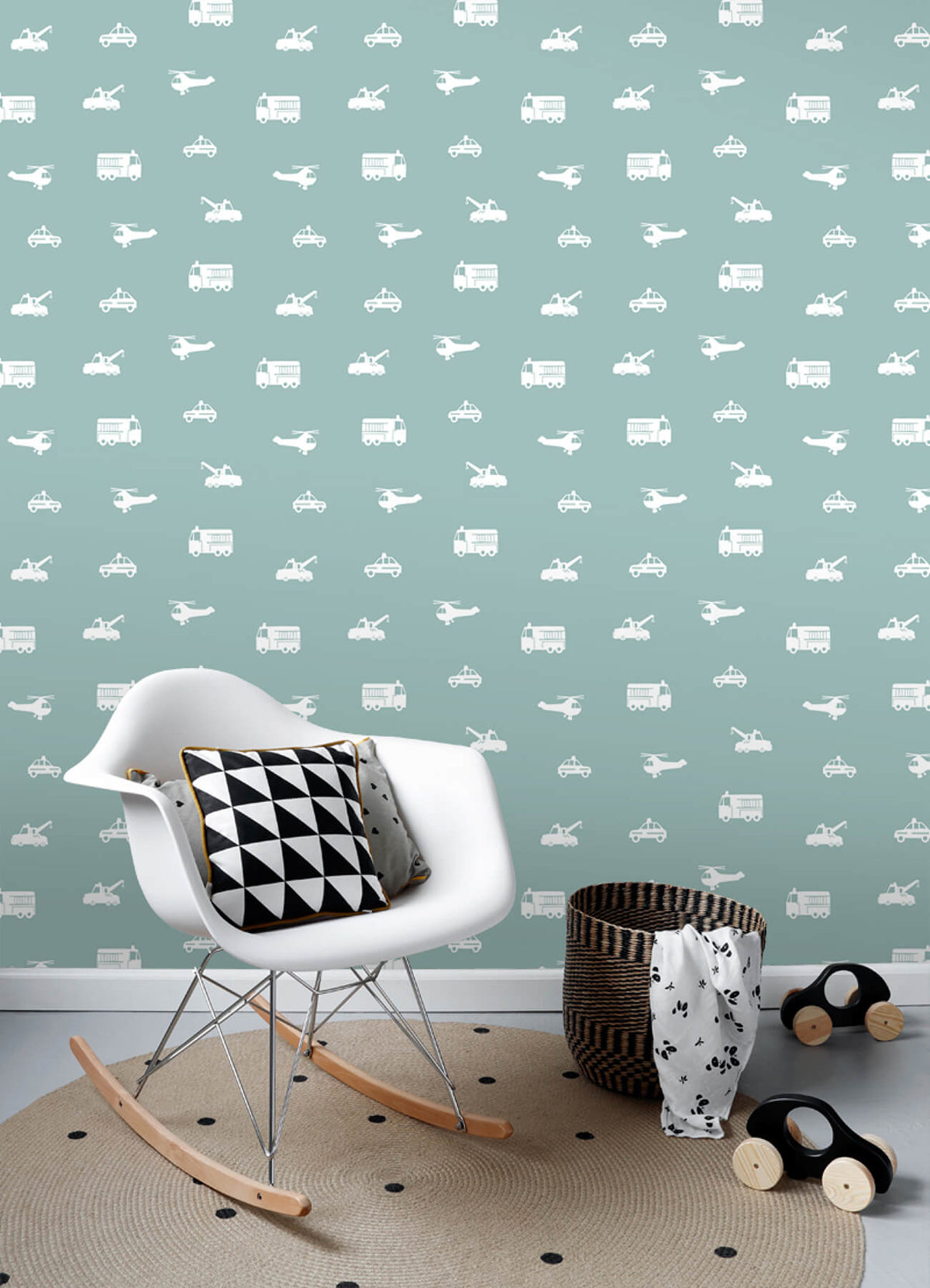 Chesapeake Fable Briony Vehicles Wallpaper Sample - Blue