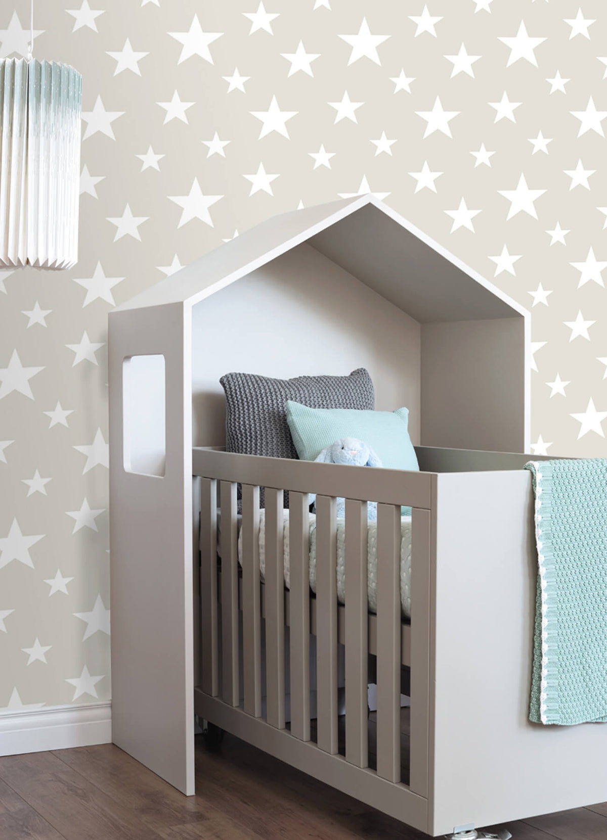 Chesapeake Fable Amira Stars Wallpaper Sample - Taupe