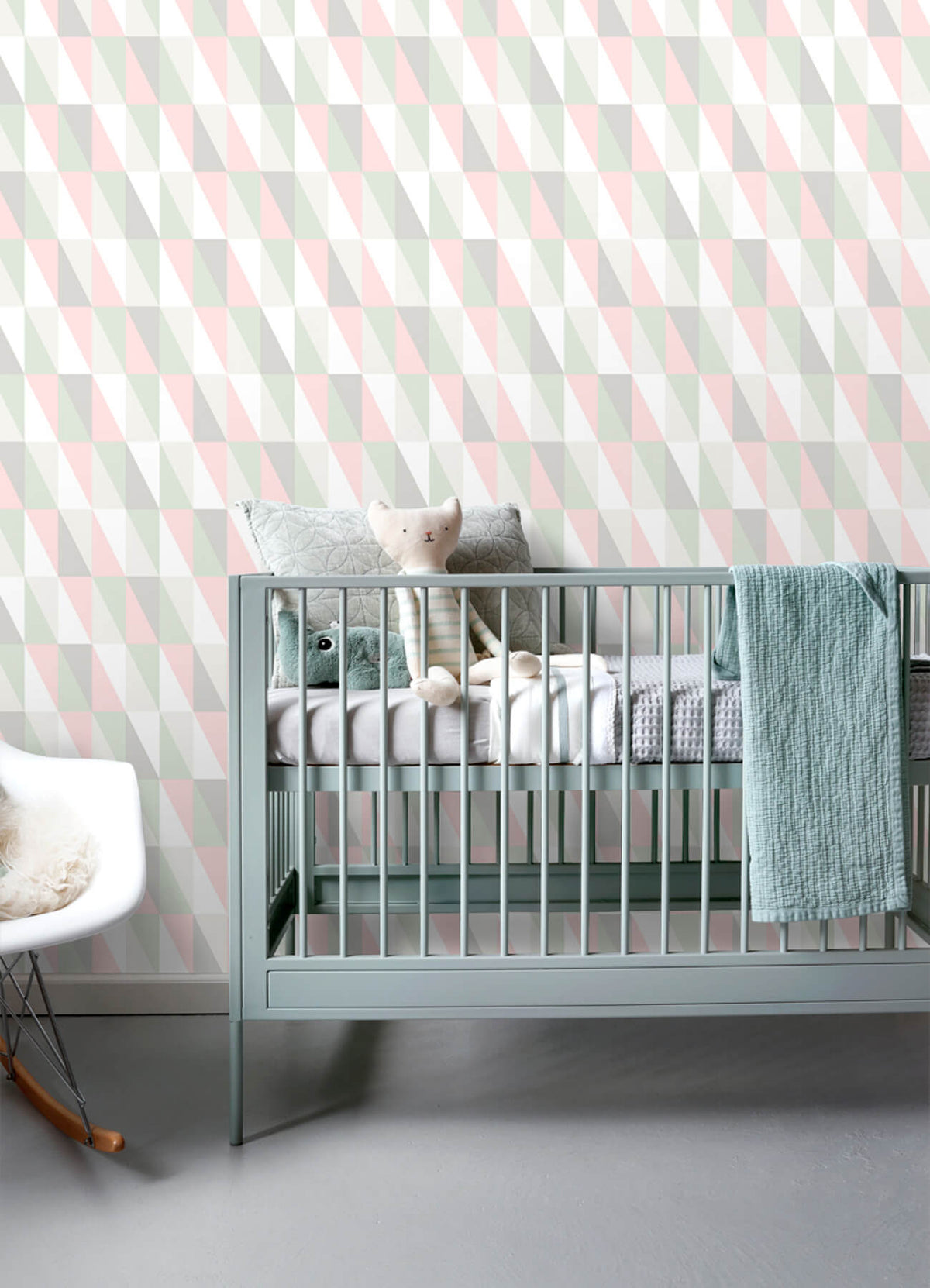Chesapeake Fable Inez Geometric Wallpaper Sample - Pastel