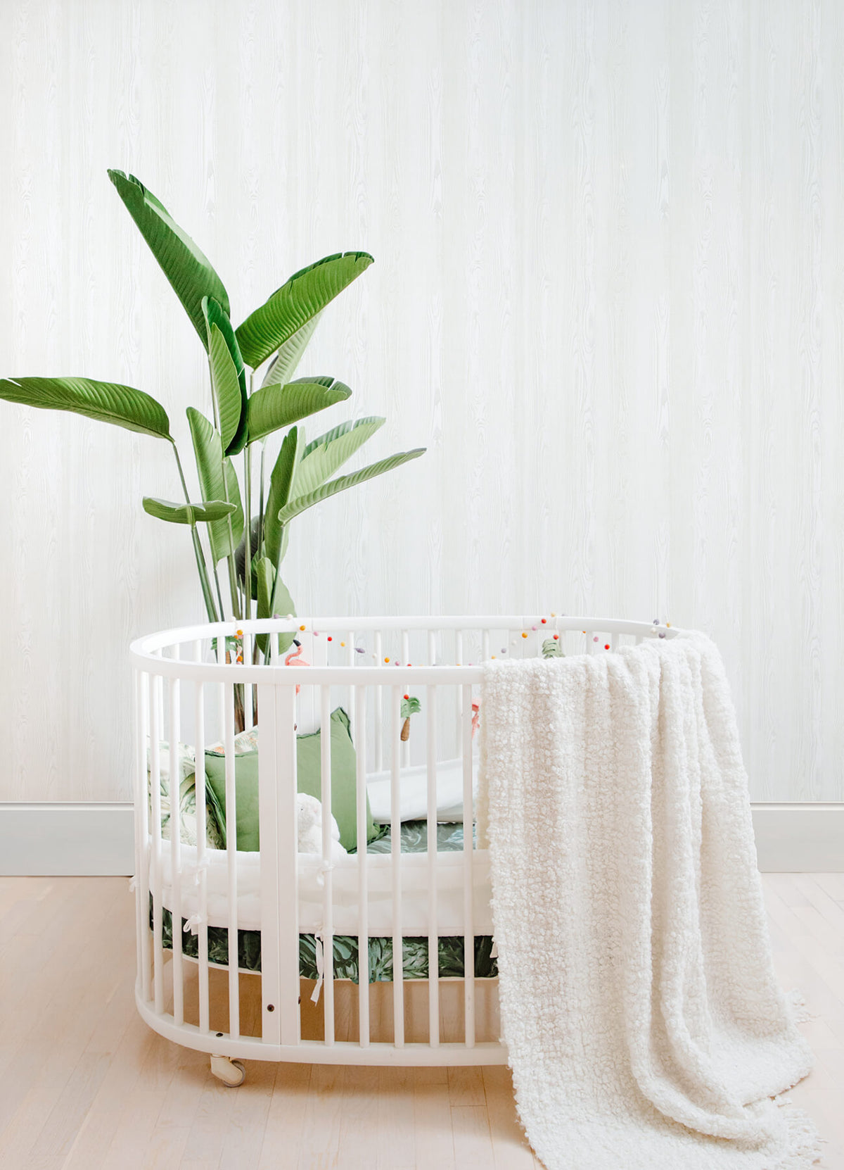 Chesapeake Fable Elio Wood Wallpaper Sample - White
