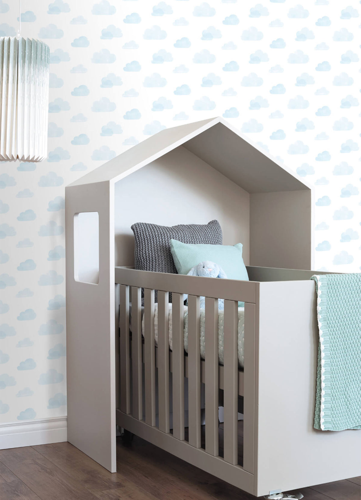Chesapeake Fable Irie Clouds Wallpaper Sample - Blue