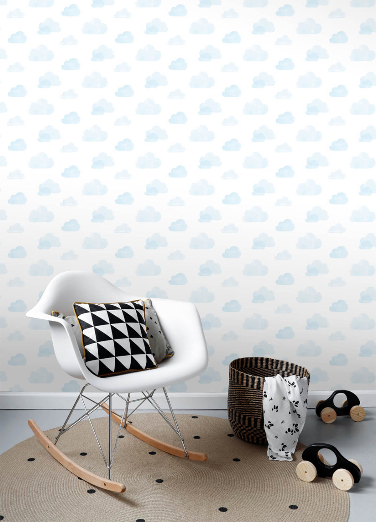 Chesapeake Fable Irie Clouds Wallpaper Sample - Blue