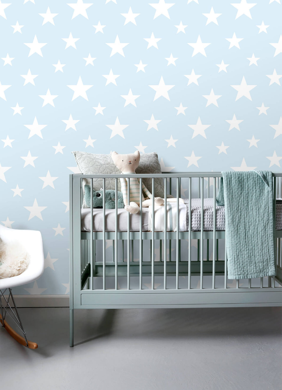 Chesapeake Fable Amira Stars Wallpaper Sample - Sky Blue