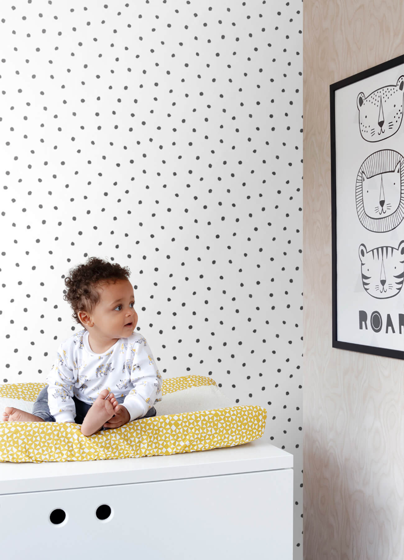 Chesapeake Fable Pixie Dots Wallpaper Sample - Black