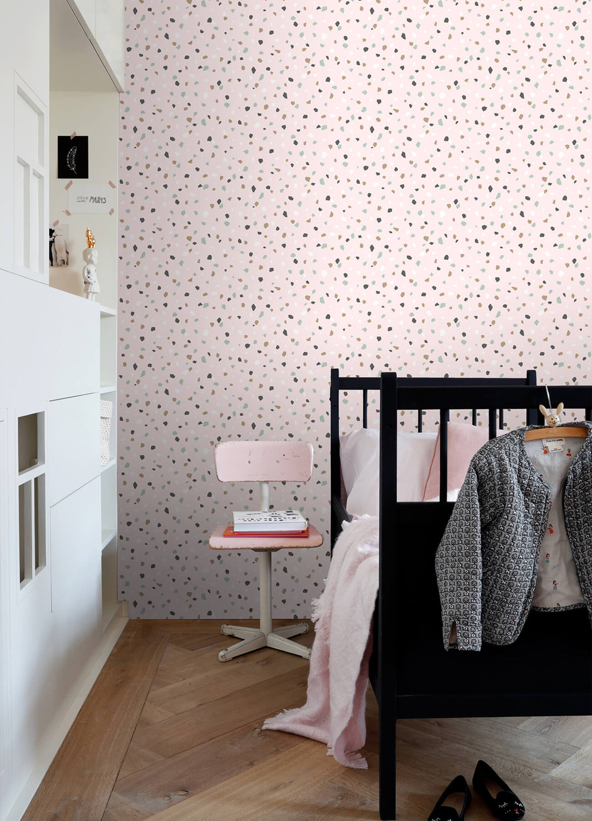 Chesapeake Fable Ona Terrazzo Wallpaper Sample - Pink
