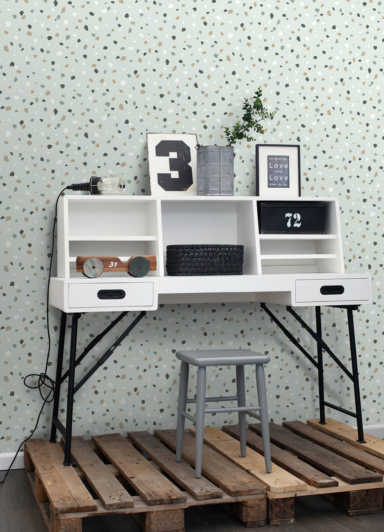 Chesapeake Fable Ona Terrazzo Wallpaper Sample - Mint