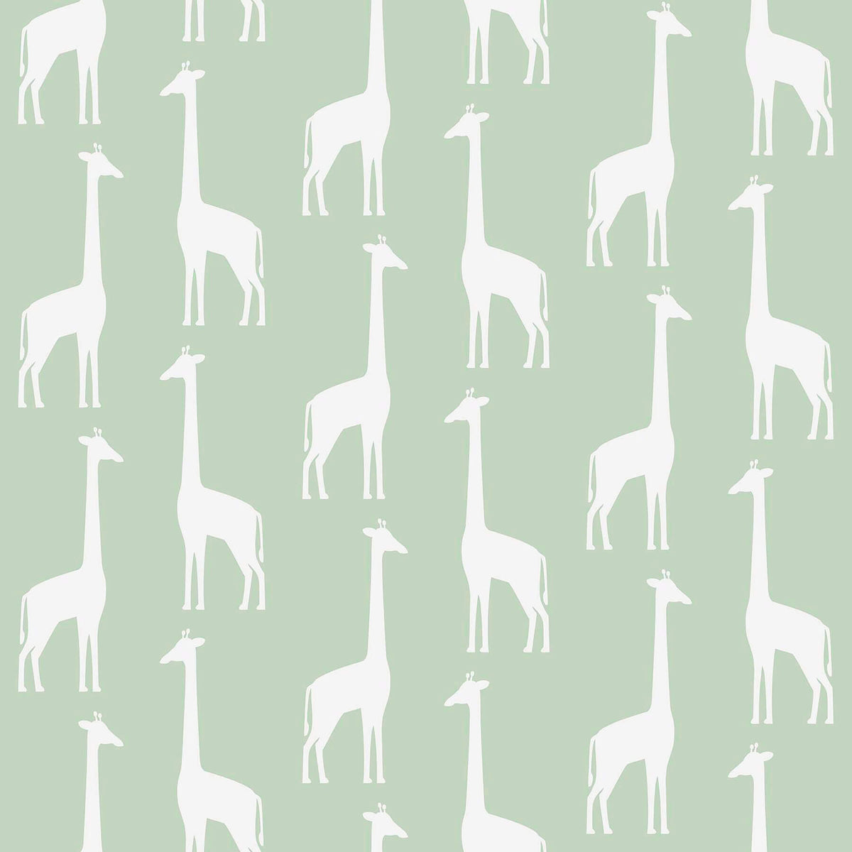 Chesapeake Fable Vivi Giraffe Wallpaper Sample - Sage