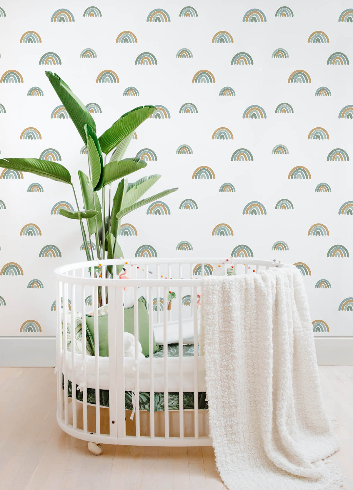 Chesapeake Fable Joss Rainbow Wallpaper Sample - Teal