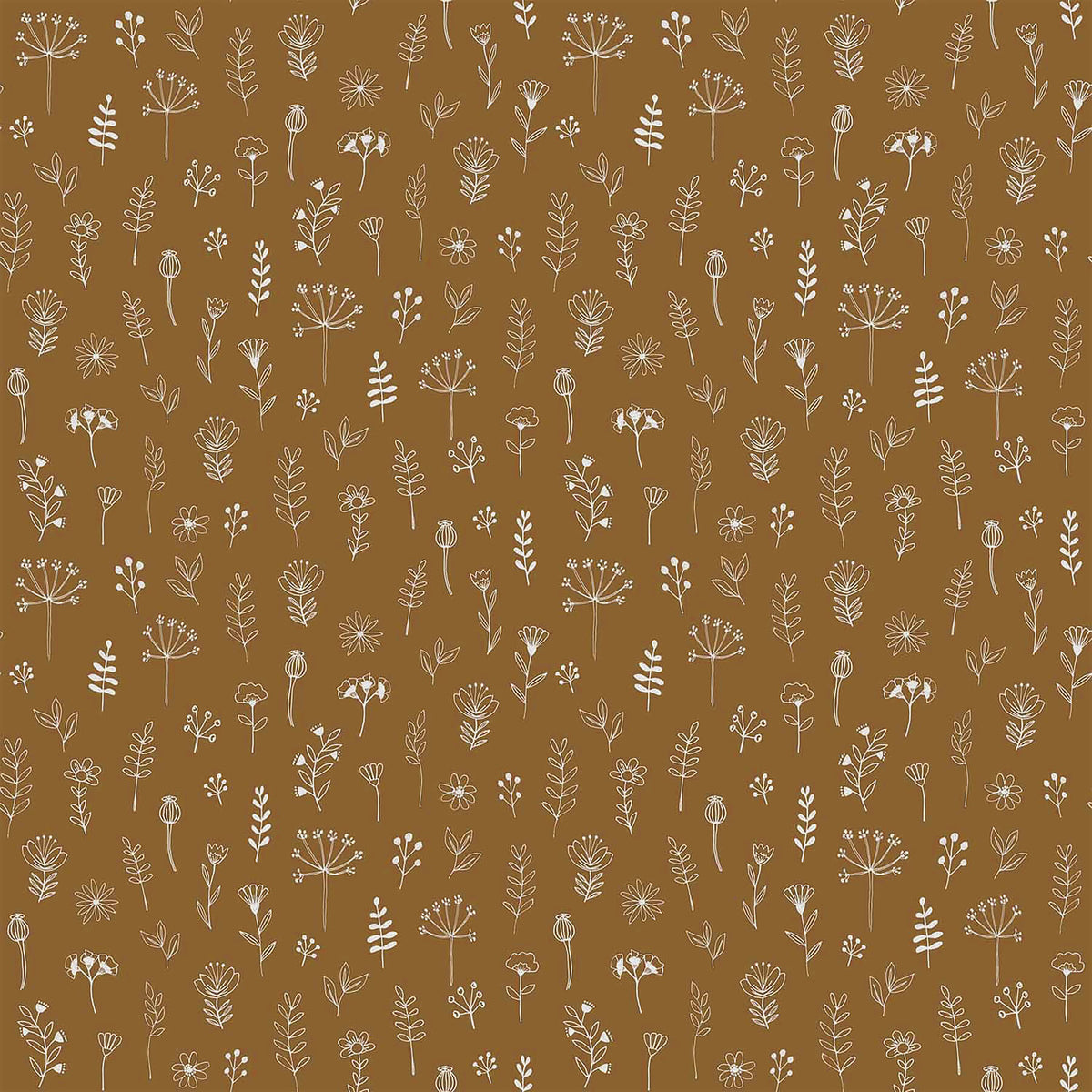 Chesapeake Fable Tatula Floral Wallpaper Sample - Chestnut