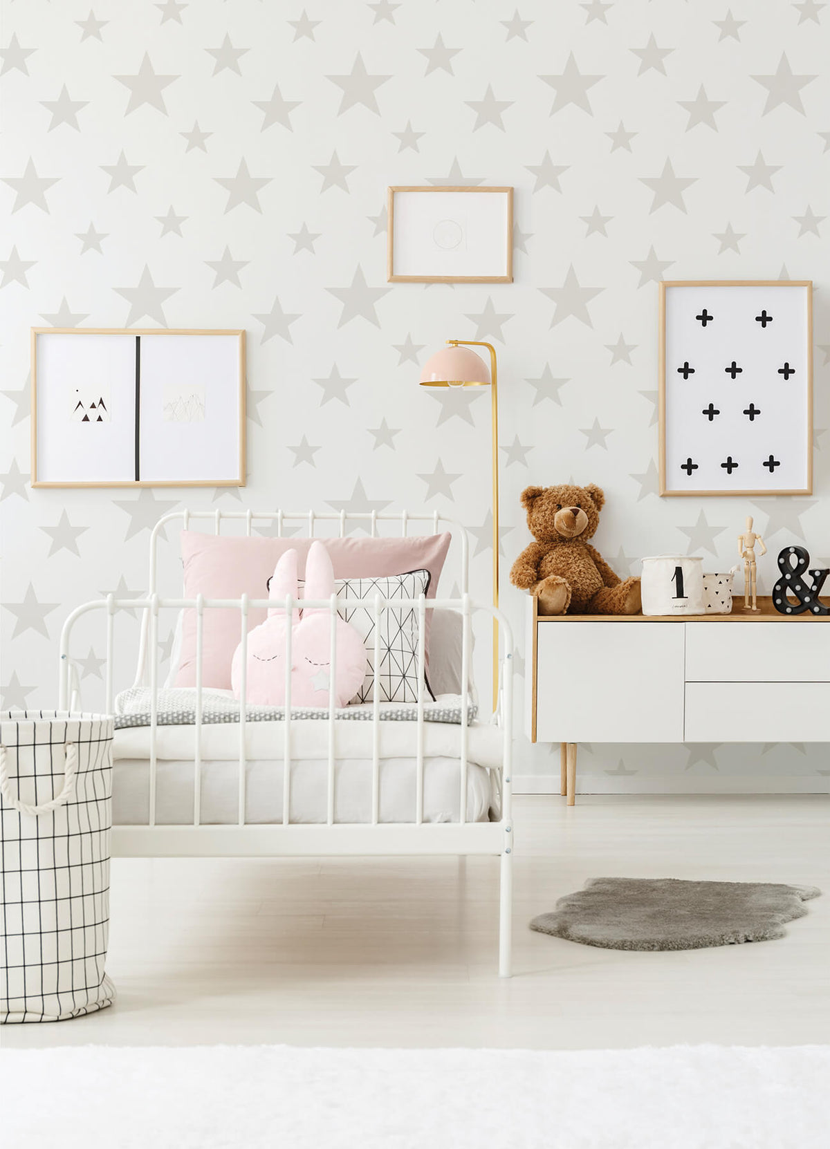 Chesapeake Fable Amira Stars Wallpaper Sample - Cream