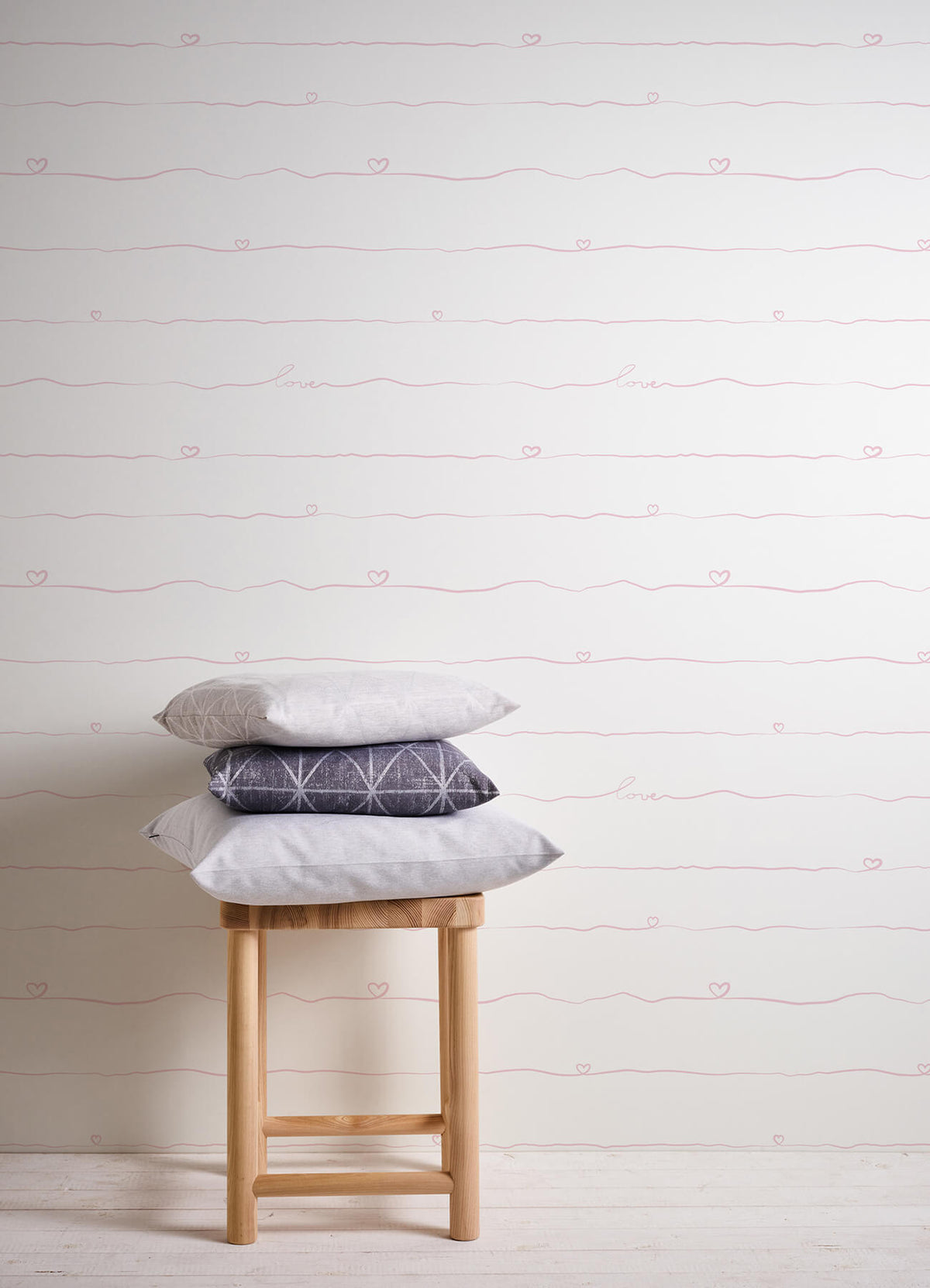 Chesapeake Fable Love and Hearts Script Wallpaper Sample - Pink