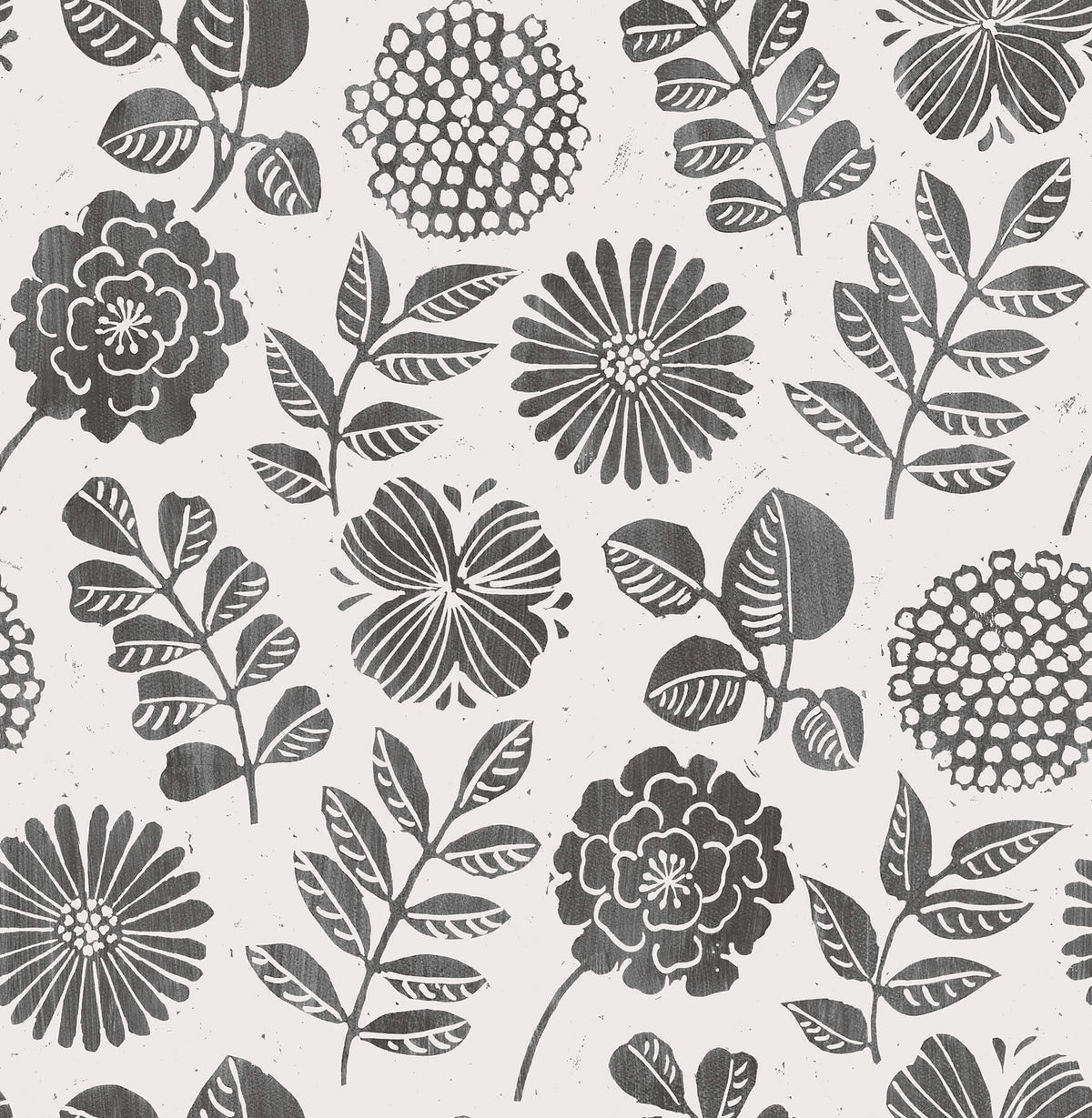 A-Street Prints Hannah Inge Floral Print Wallpaper - Black