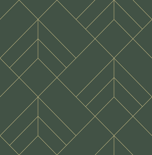 A-Street Prints Hannah Sander Geometric Wallpaper - Evergreen