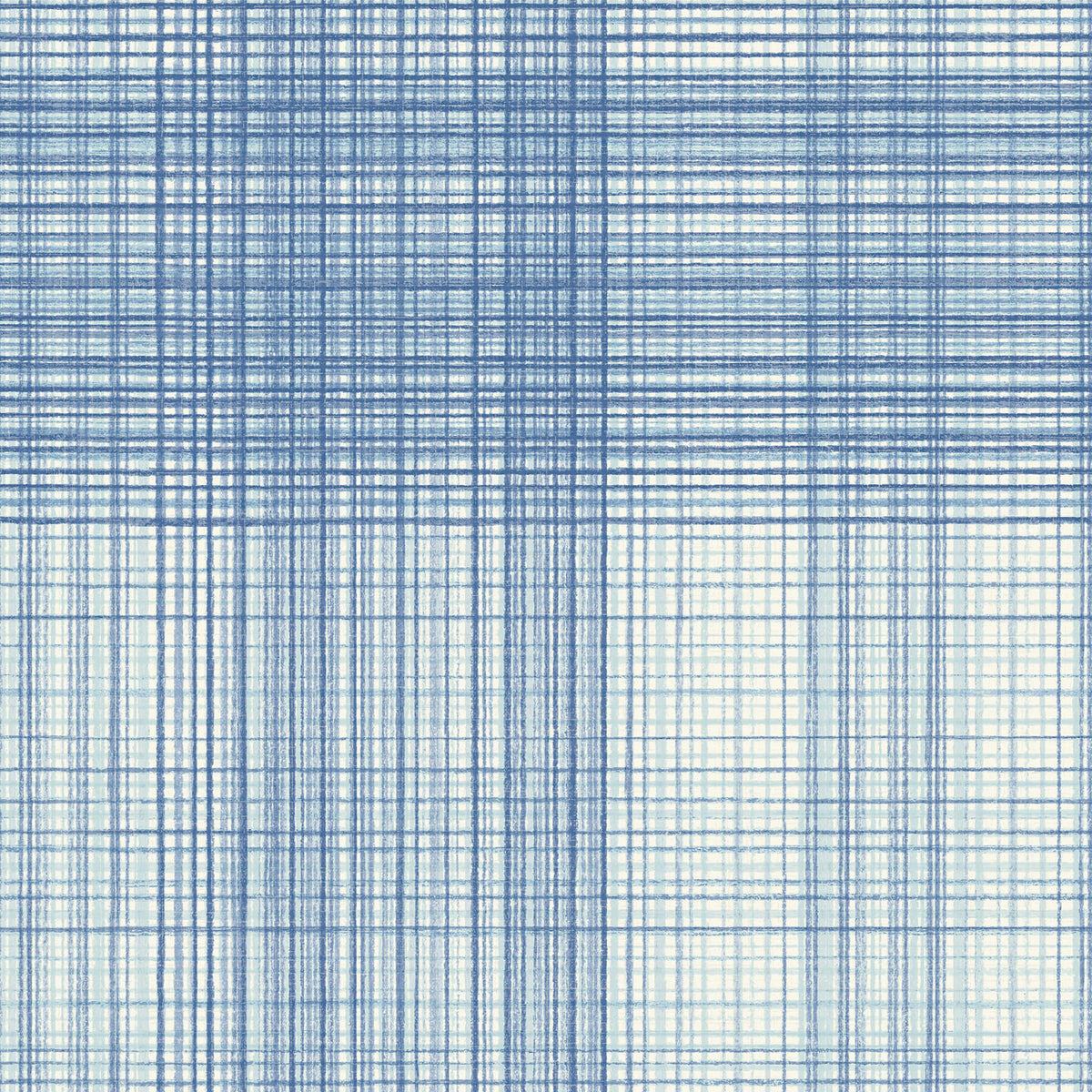 Chesapeake Blue Heron Madras Plaid Wallpaper Sample - Blue