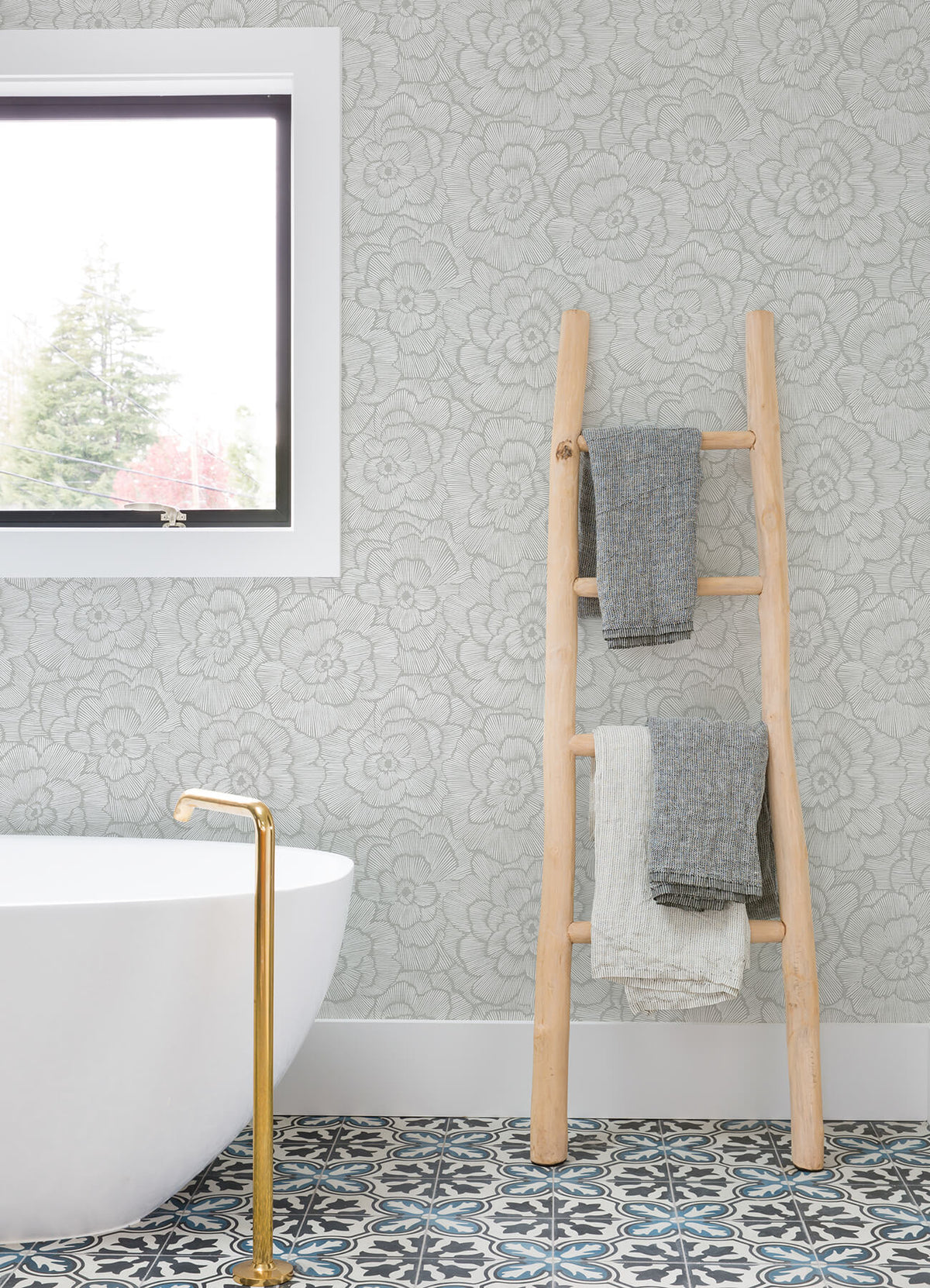 A-Street Prints Middleton Periwinkle Wallpaper - Light Grey